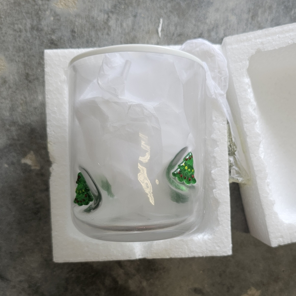 Anthropologie Tree Glass Christmas Cup